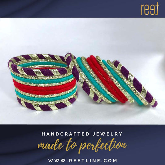 Thread bangles with a touch of gold