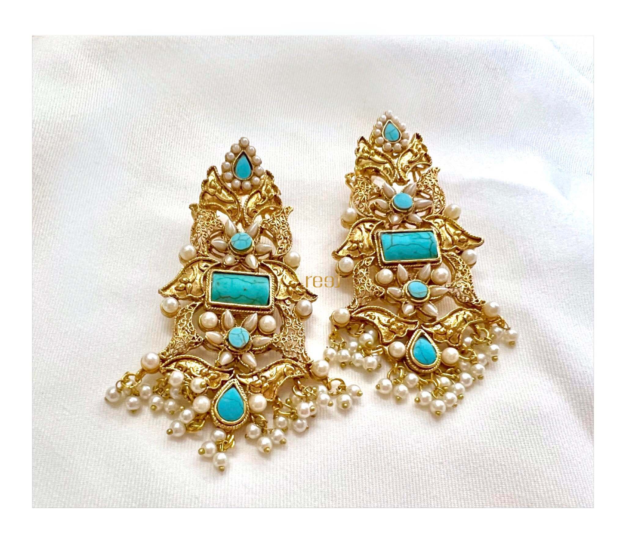 Rajasthani 22k Gold Earrings , Handmade Vintage Traditional Solid Gold  Earrings Indian Jewelry - Etsy Israel