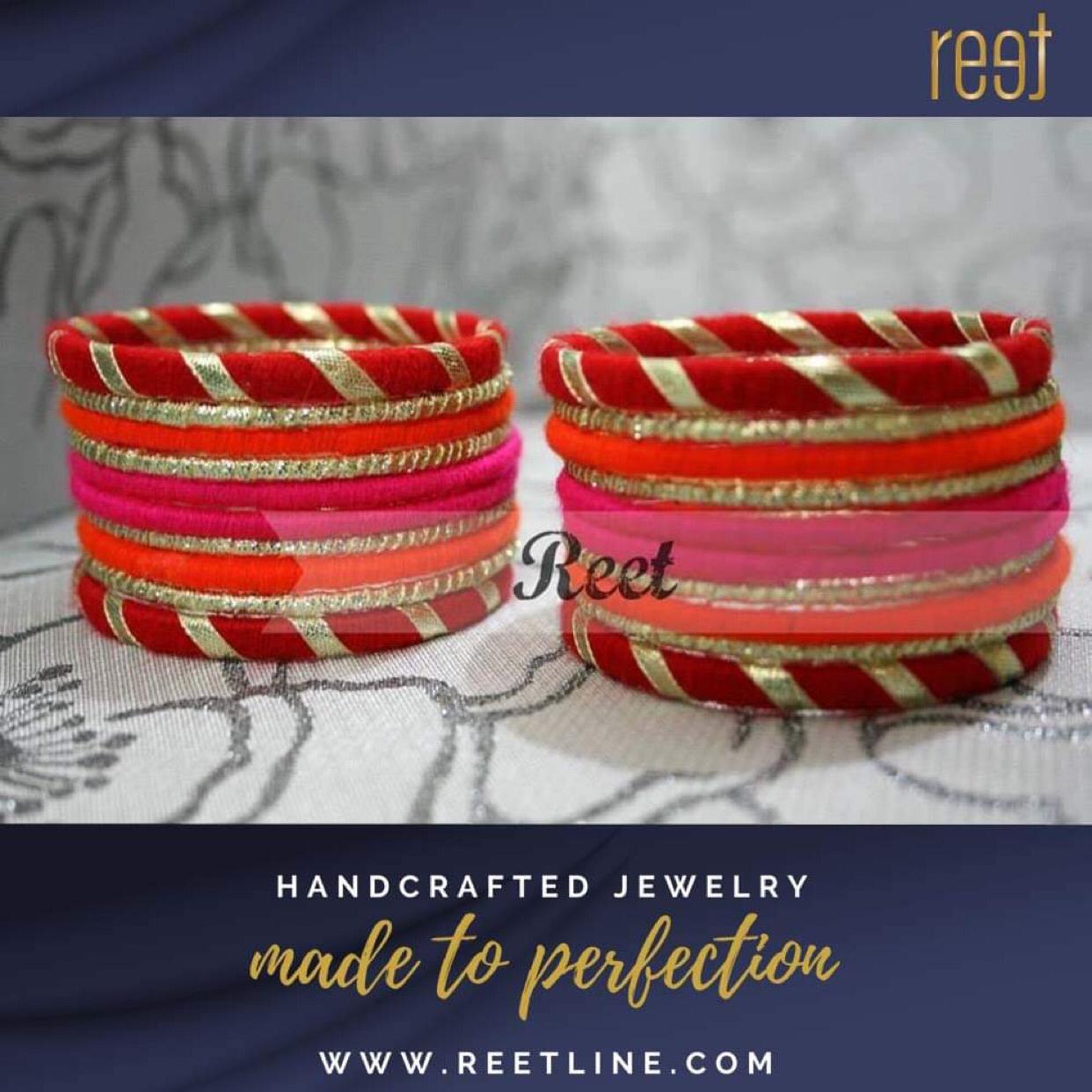 Thread bangles with a touch of gold