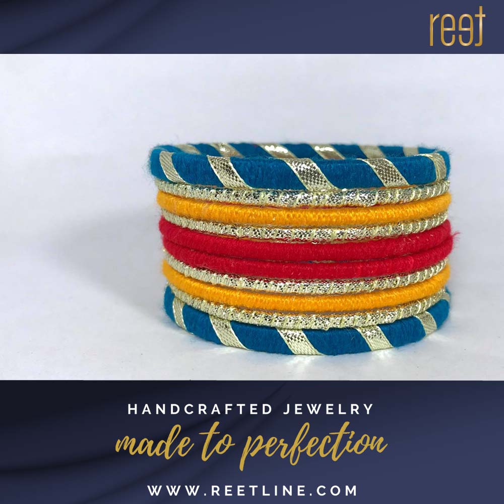 Thread bangles with a touch of gold