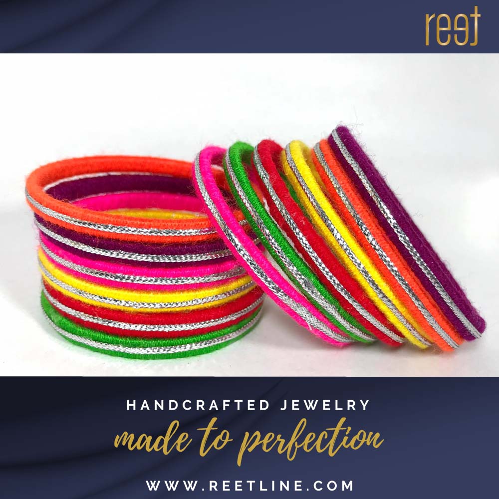 6 colored bangles