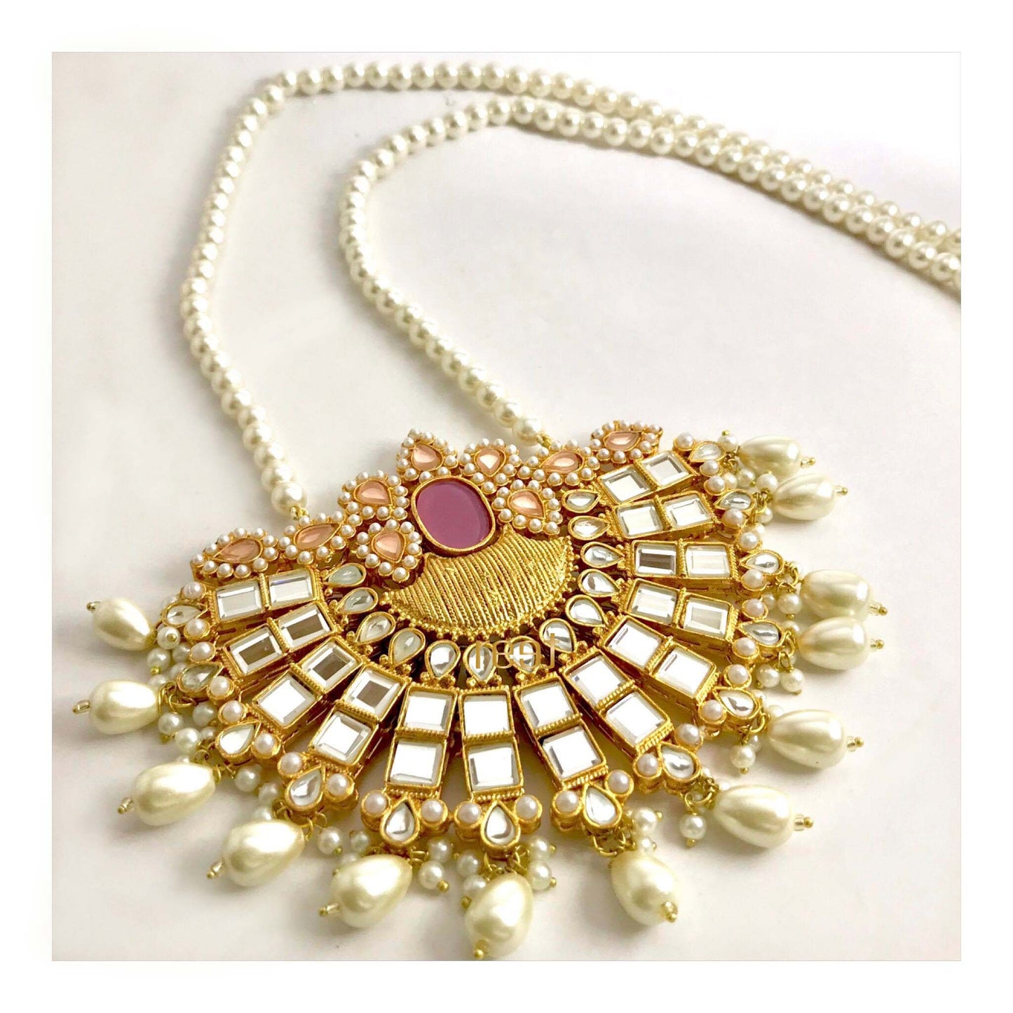 Stylized Kundan Mala and Earrings