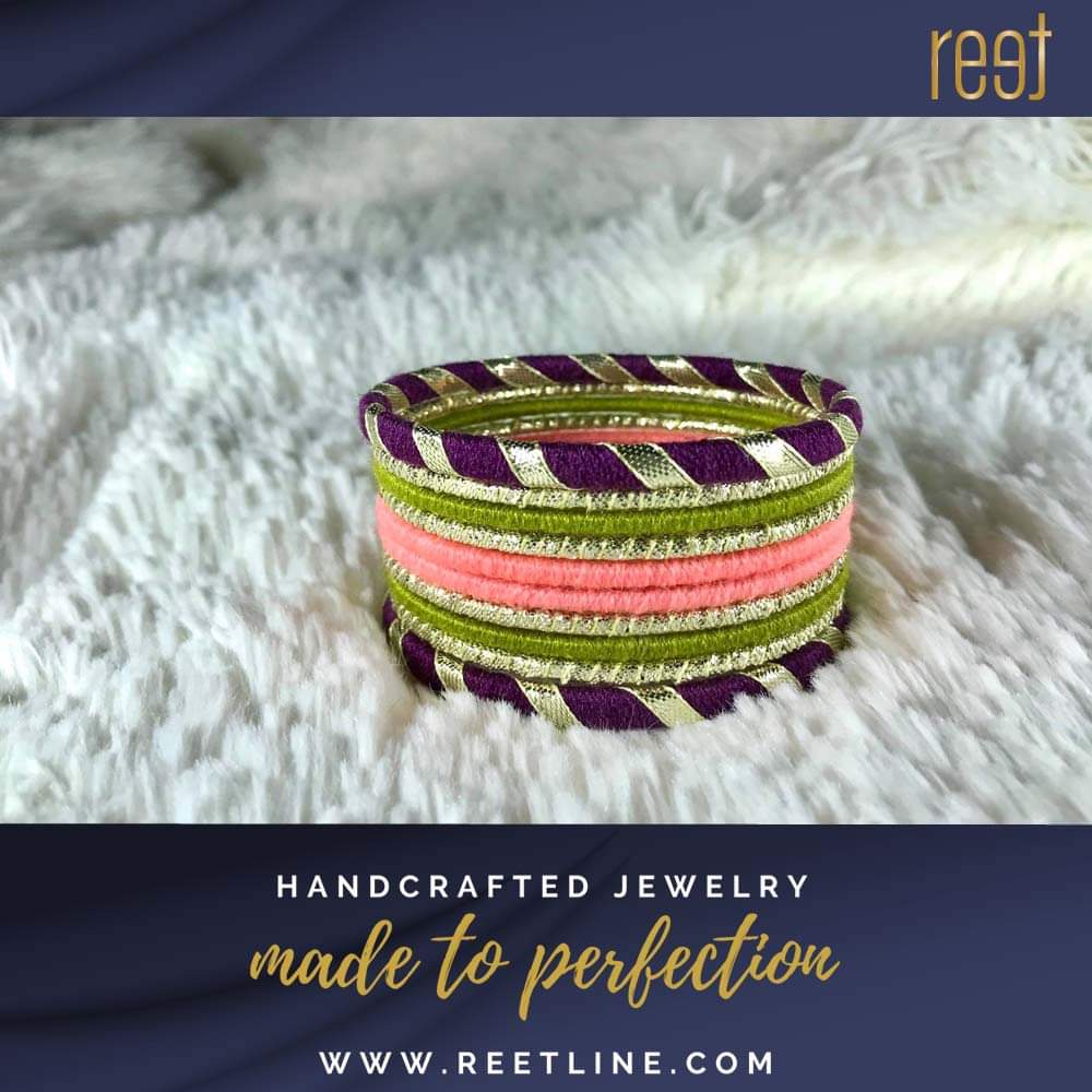 Thread bangles with a touch of gold